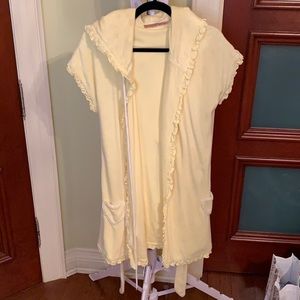 Short sleeve terry cloth robe cover up